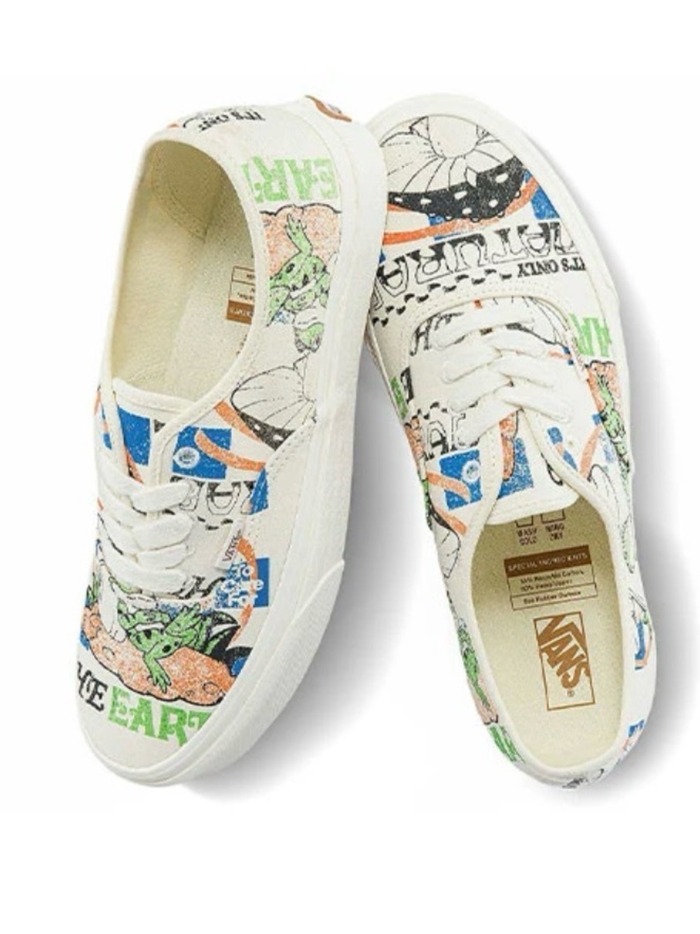 Vans Slip-On Eco Theory Positive Earth & Nature Frog Print Unisex Size 10
